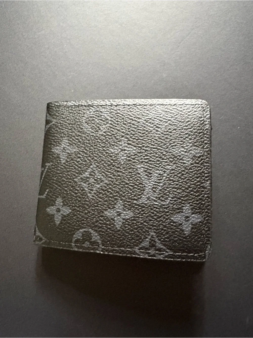 Fashion Men’s Bifold Wallet Black Gray Multi Print